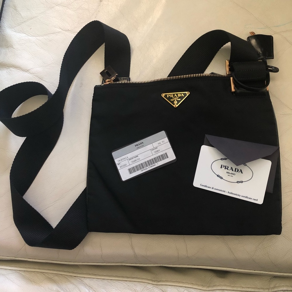 Prada Tessuto Nylon and Leather Crossbody Purse